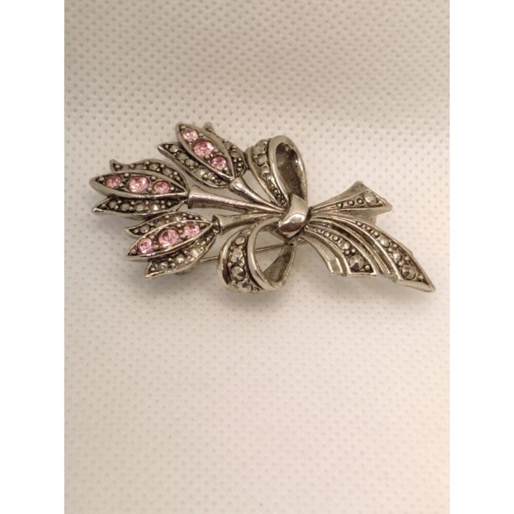 Avon Marcasite & Pink Rhinestone Tulips